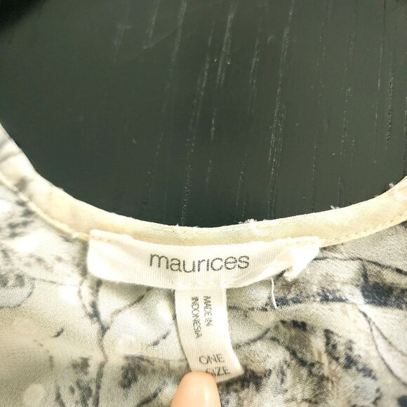 Flowy Semi-Sheer Leaf Print Kimono Cardigan Sz. OS Coverup Layering‎ - Picture 3 of 8